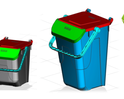 Molde para contenedor de basura con versión doble